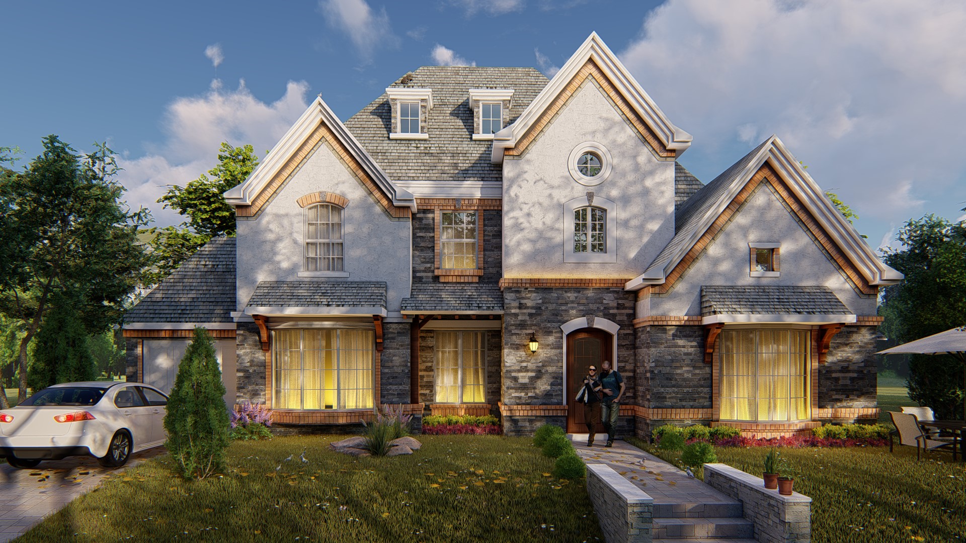 Akasaa House quarry stone slab facade