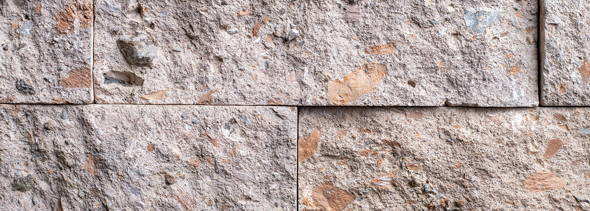 Brown quarry stone slab facade